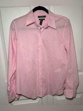 Lauren Ralph Lauren Pink Non-Iron Button Down Shirt Medium